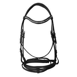 Kantár és kantárszár fekete cob Crystal