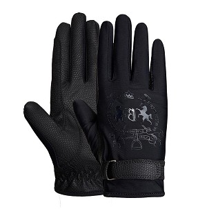 Rukavice za jahanje crne 7 Vertigo Laia