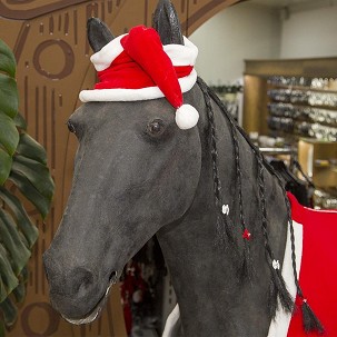Novogodišnja crvena kapa za konje