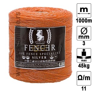 Žica za električnog pastira 1000m Fencer Silver
