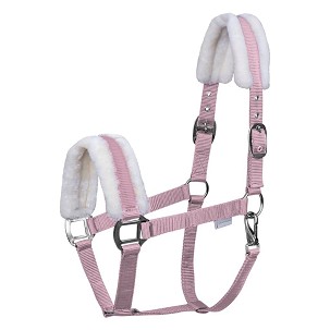 Kötőfék lovaknak szőrmével rozsaszín pony