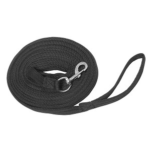 Vezetőkötél lovaknak 8m karabiner kapoccsal fekete Griffy