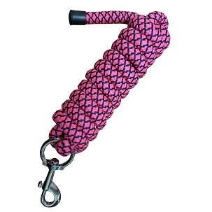 Uže za vođenje konja sa karabinjerom 2m pink - crno