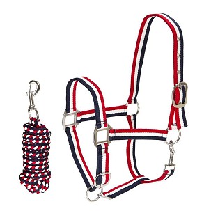 Ular za konje sa užetom 3 full crveno-belo-plavo