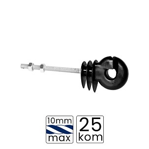 Izolator za elektricnog pastira sa M6 navojem i maticama 80 mm 25/1