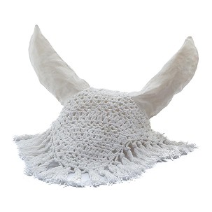 Ušne kape za konje bela pletena