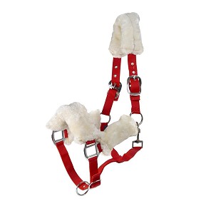 Ular za konje sa krznom crveni 2 cob