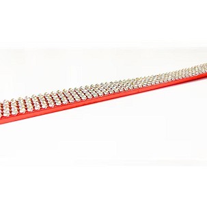 Homlokszíj piros szivárvány-kristályokkal Finntack