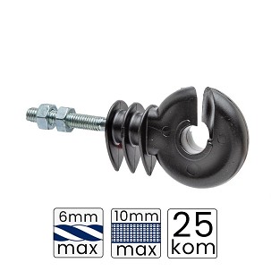 Izolator za električnog pastira sa M6 navojem i maticama 30mm 25/1