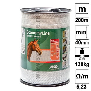 Traka za električnog pastira bela 40mmx200m EconomyLine