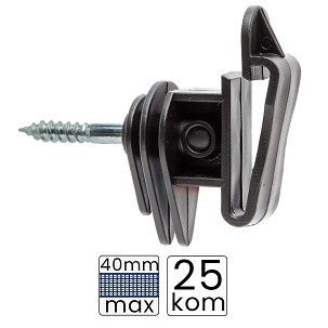 Izolator za električnog pastira za vođenje traka u drveni stub 40mm 25/1