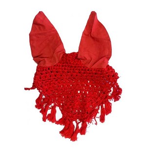 Ušne kape za konje crvene pletena