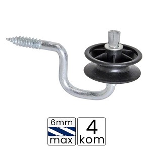 Izolator za električnog pastira ugaoni crni 4/1