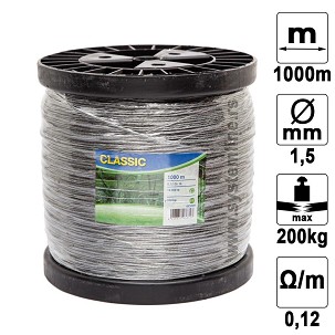 Žica čelična uvrnuta za električnog pastira 1,5mmx1000m