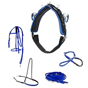 Komplet kasački am sa oglavom pro QH plavi