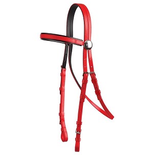 Oglavina galopska za konja crno-crvena