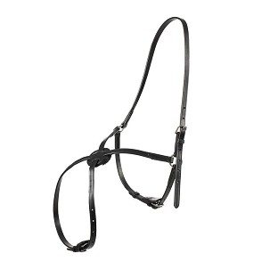 Ular za konje kožni crni sa trakom za nos Cob