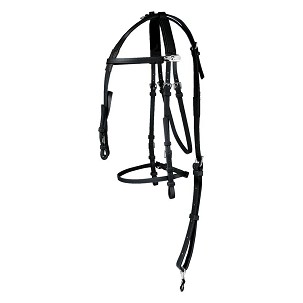 Komplett szintetikus nyílt verseny kantár fekete Cob