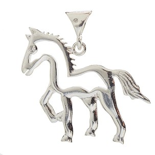 Privezak za ogrlicu oblik konja 3,7 g srebrni