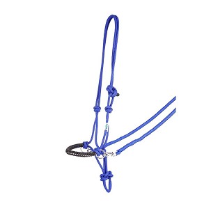 Ular za konje pleteni sa dizginima plavi cob-full